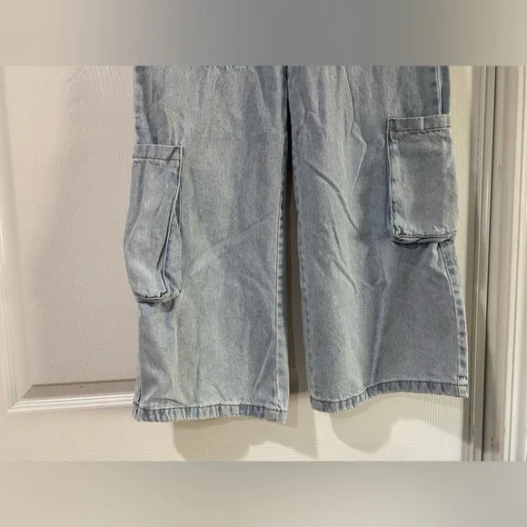 RSQ Women's Wide Leg Denim Cargo Jeans Size 26 - Picture 2 of 10